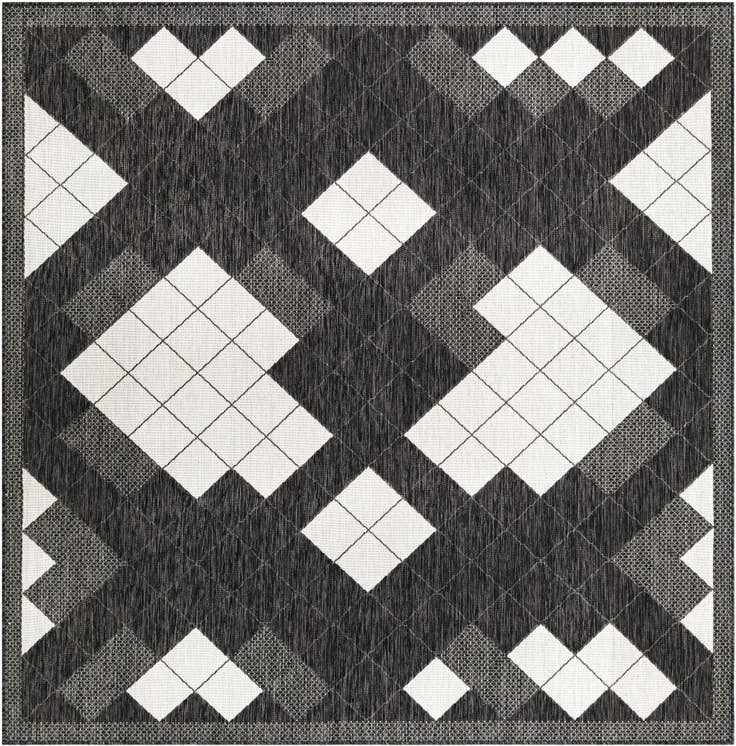 Detail image of 7' 10 x 7' 10 Easy-Clean Modern Indoor / Outdoor Square Rug