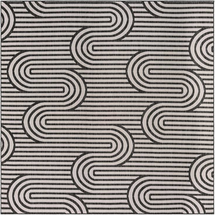 Detail image of 10' x 10' Easy-Clean Modern Indoor / Outdoor Square Rug