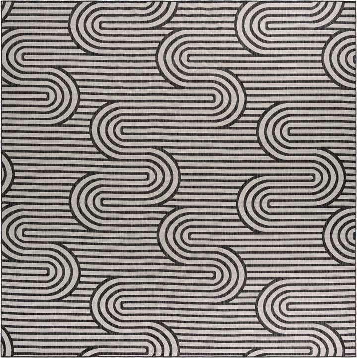 12' x 12' Easy-Clean Modern Indoor / Outdoor Square Rug