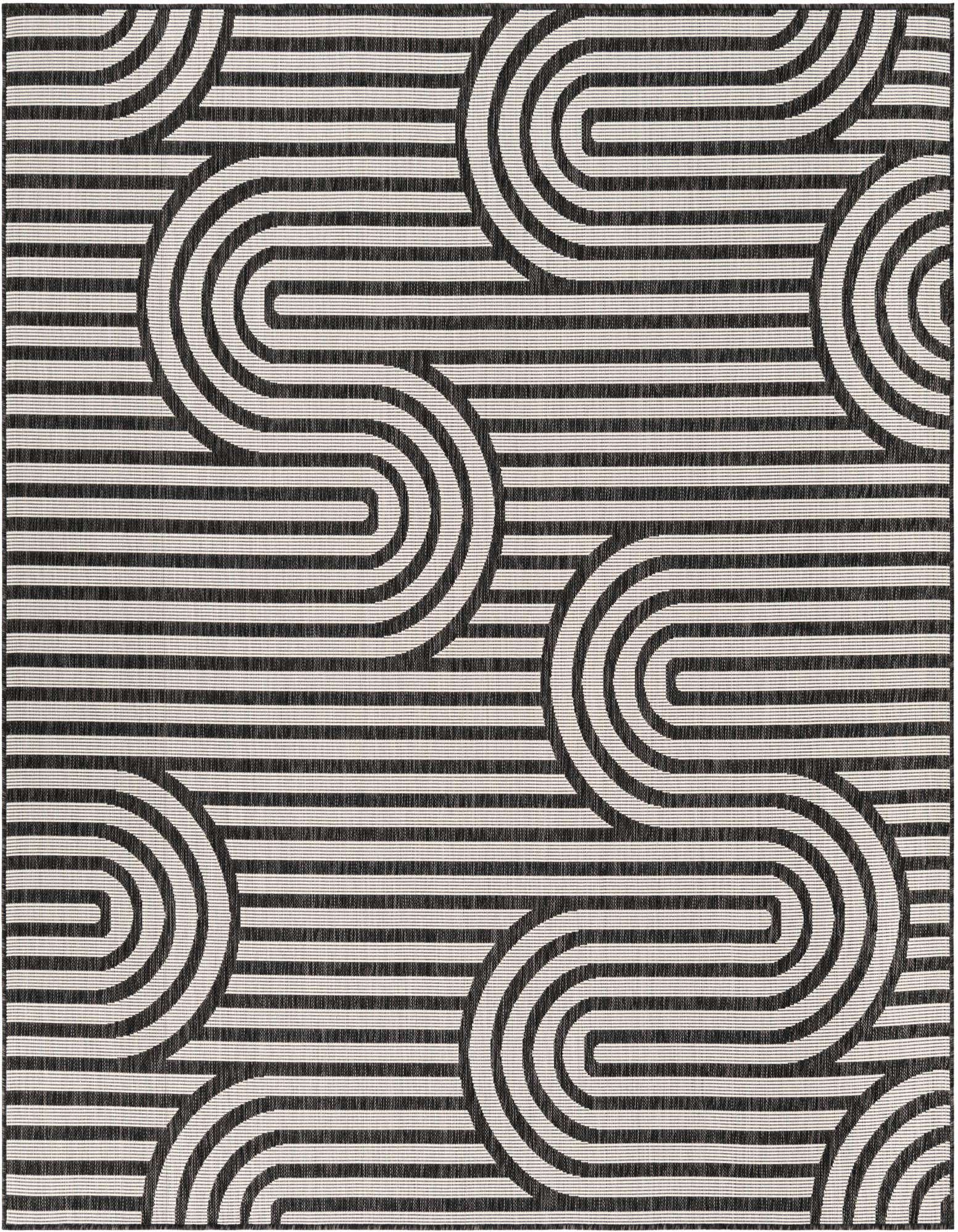 7' 10 x 7' 10 Easy-Clean Modern Indoor / Outdoor Square Rug