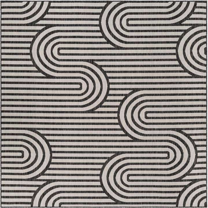 7' 10 x 7' 10 Easy-Clean Modern Indoor / Outdoor Square Rug