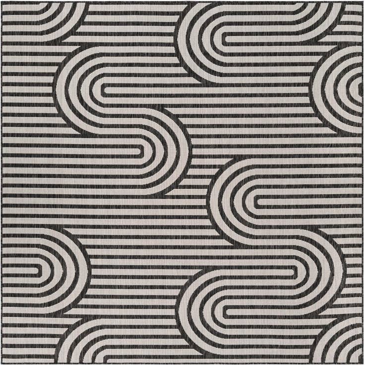 Detail image of 7' 10 x 7' 10 Easy-Clean Modern Indoor / Outdoor Square Rug