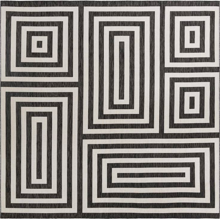 Detail image of 12' x 12' Easy-Clean Modern Indoor / Outdoor Square Rug