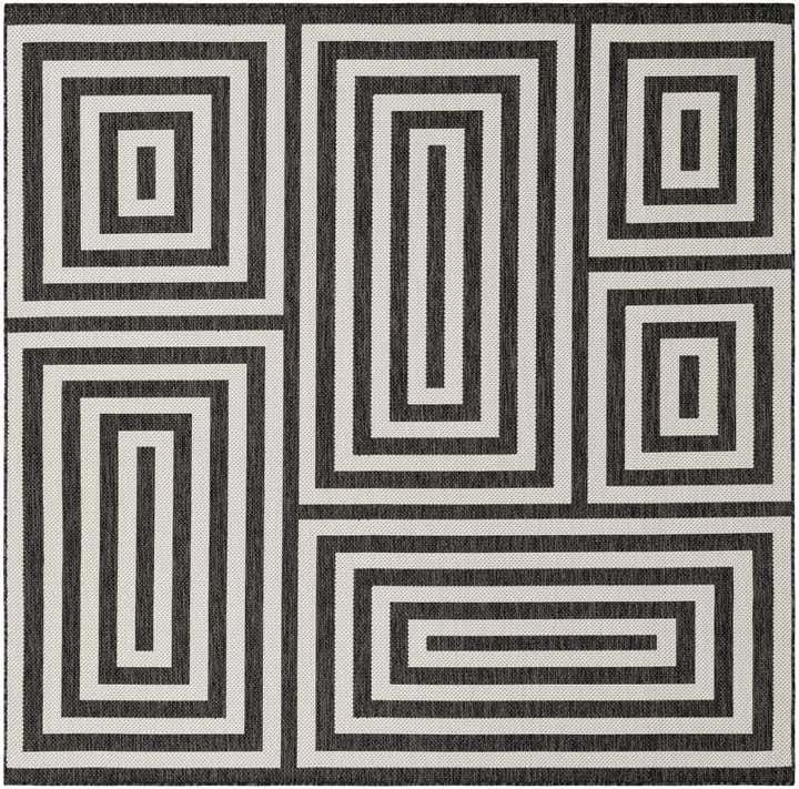 7' 10 x 7' 10 Easy-Clean Modern Indoor / Outdoor Square Rug