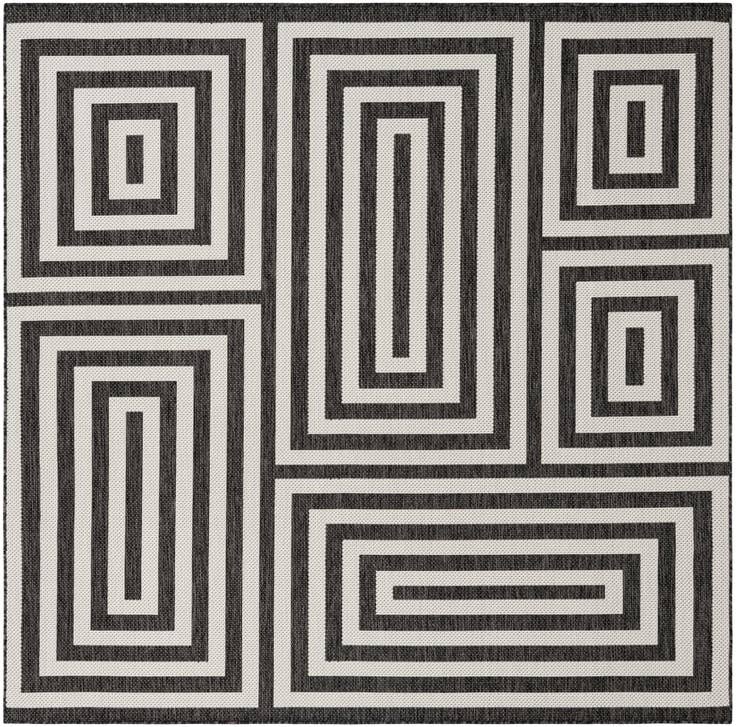 Detail image of 7' 10 x 7' 10 Easy-Clean Modern Indoor / Outdoor Square Rug