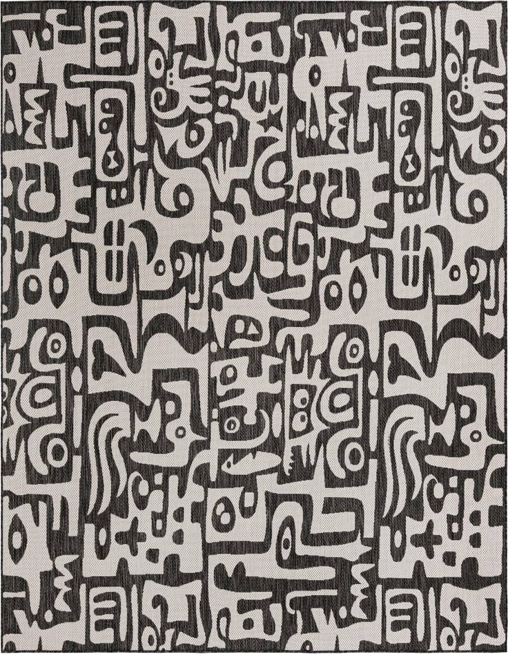 Detail image of 10' x 10' Easy-Clean Modern Indoor / Outdoor Square Rug