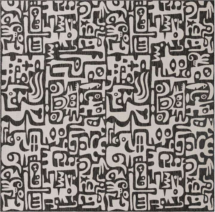 12' x 12' Easy-Clean Modern Indoor / Outdoor Square Rug