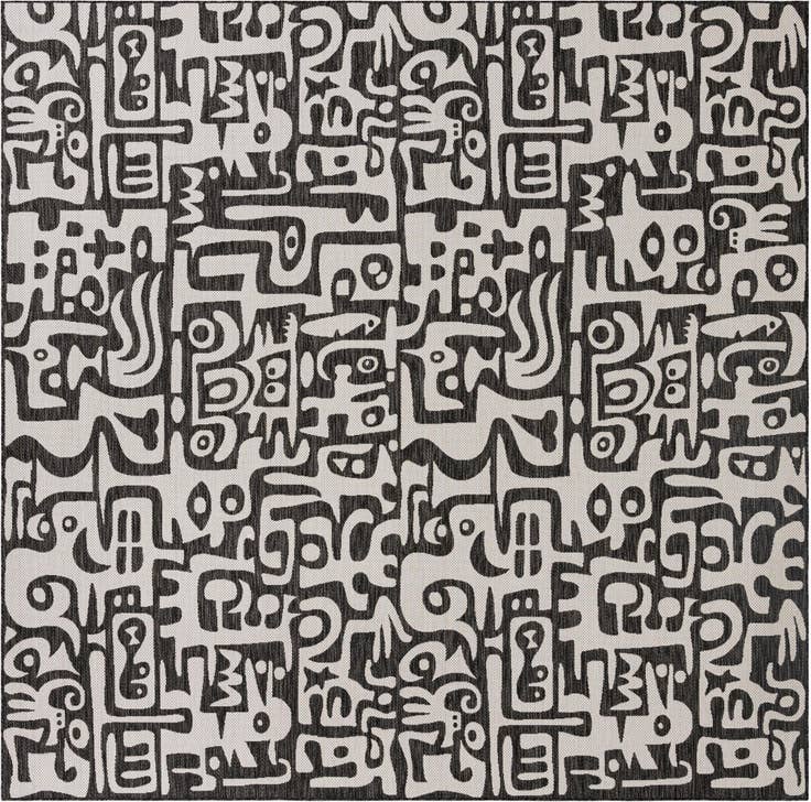Detail image of 12' x 12' Easy-Clean Modern Indoor / Outdoor Square Rug