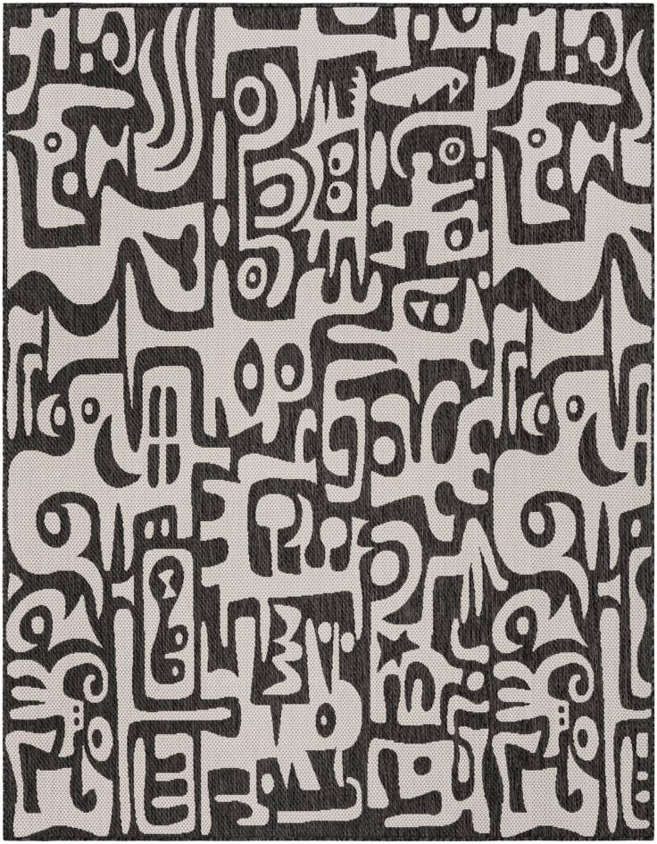 Detail image of 7' 10 x 7' 10 Easy-Clean Modern Indoor / Outdoor Square Rug