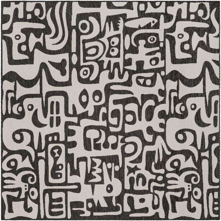 7' 10 x 7' 10 Easy-Clean Modern Indoor / Outdoor Square Rug