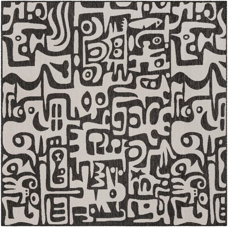 Detail image of 7' 10 x 7' 10 Easy-Clean Modern Indoor / Outdoor Square Rug