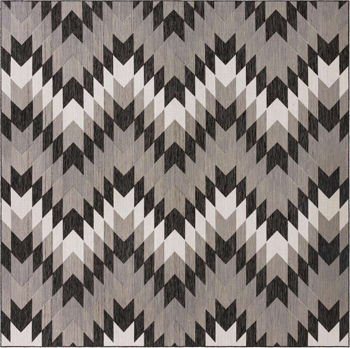 12' x 12' Easy-Clean Modern Indoor / Outdoor Square Rug