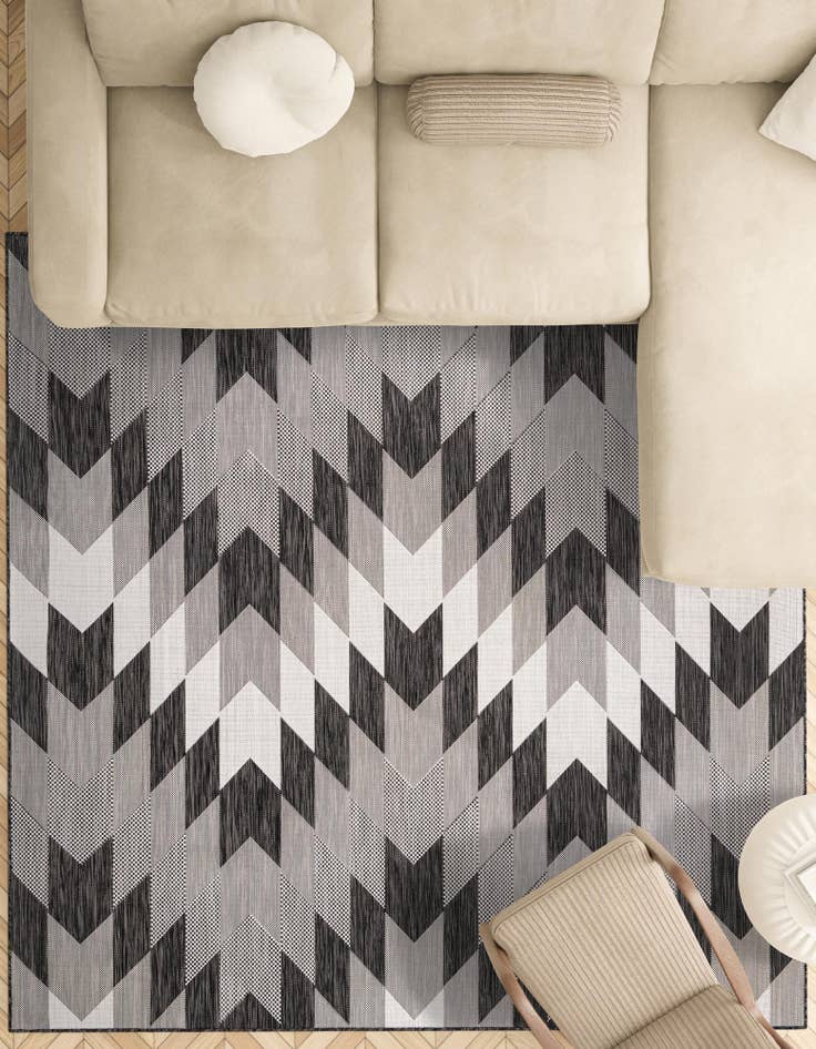 Detail image of 12' x 12'  Washable Modern Indoor / Outdoor Square Rug