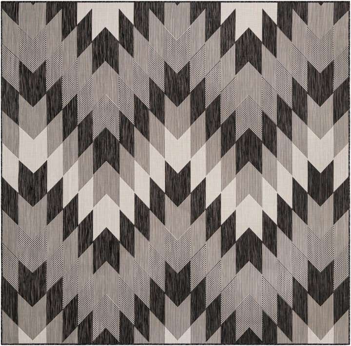 7' 10 x 7' 10 Easy-Clean Modern Indoor / Outdoor Square Rug