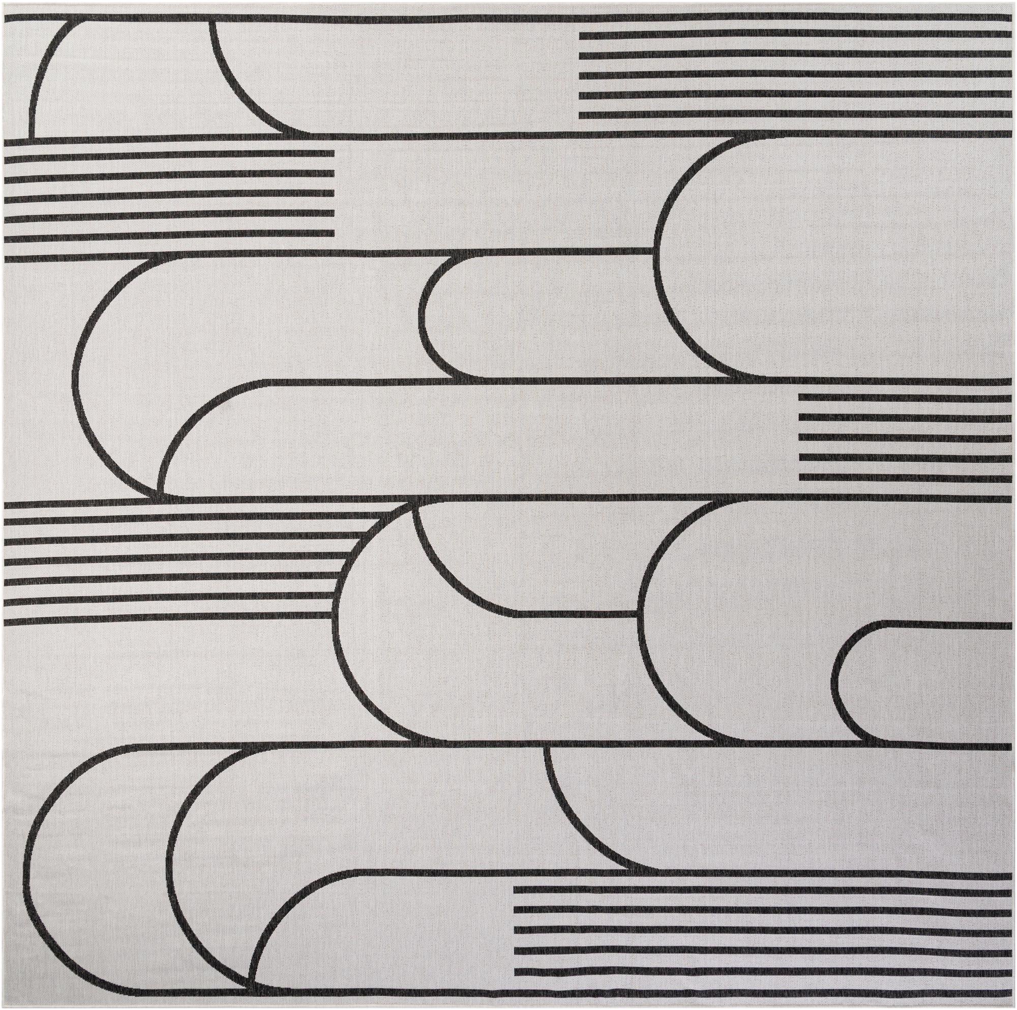 13' x 13' Easy-Clean Modern Indoor / Outdoor Square Rug