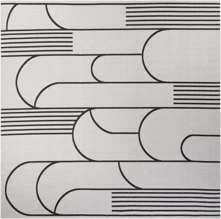 13' x 13' Easy-Clean Modern Indoor / Outdoor Square Rug