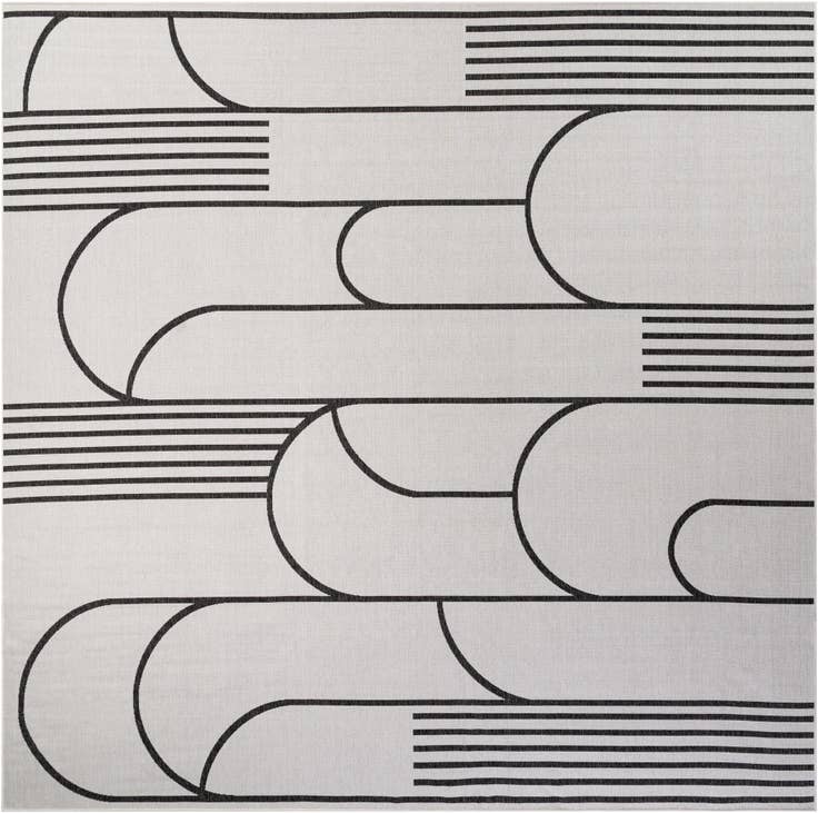 Detail image of 13' x 13' Easy-Clean Modern Indoor / Outdoor Square Rug