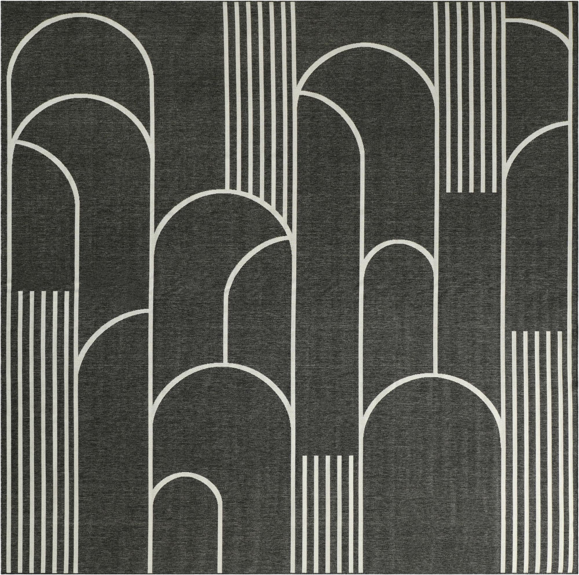 Primary image 13' x 13'  Washable Modern Indoor / Outdoor Square Rug