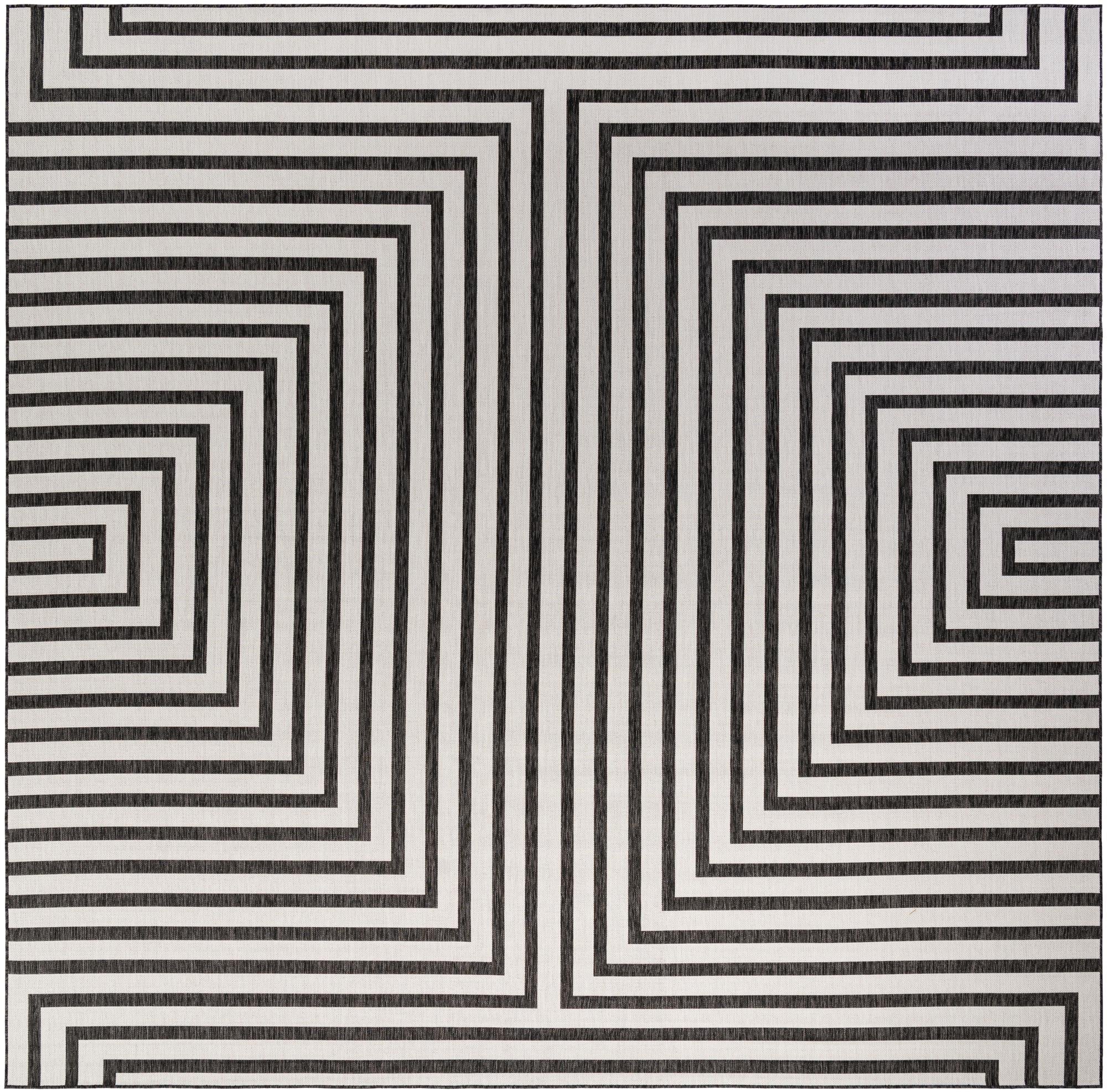 13' x 13' Easy-Clean Modern Indoor / Outdoor Square Rug