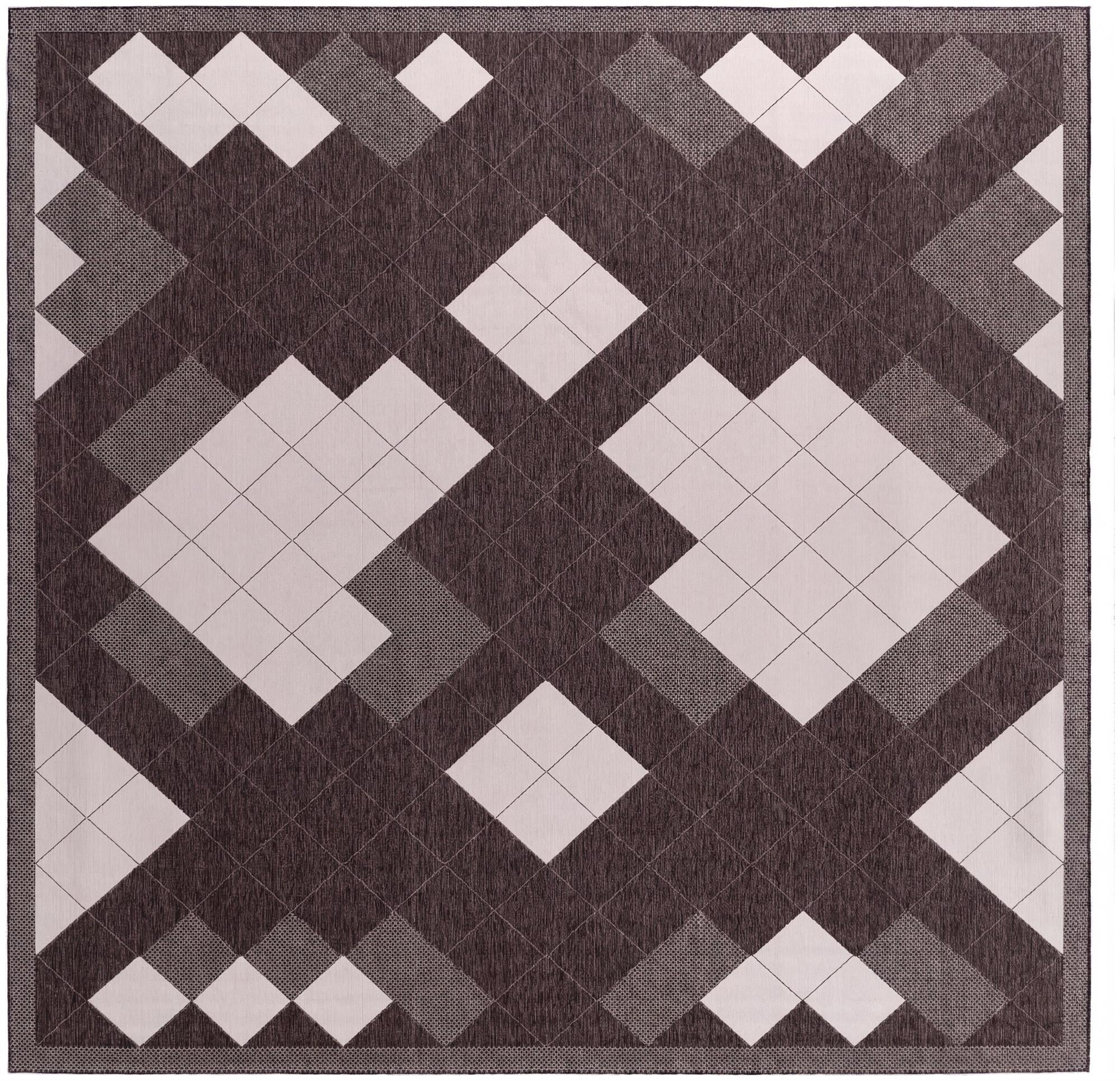13' x 13' Easy-Clean Modern Indoor / Outdoor Square Rug
