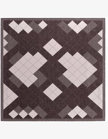 13' x 13' Easy-Clean Modern Indoor / Outdoor Square Rug