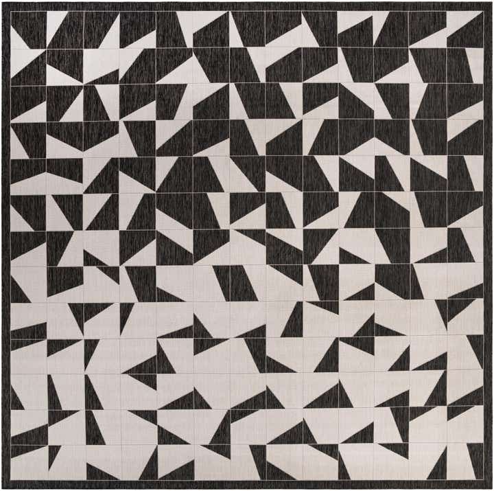 13' x 13' Easy-Clean Modern Indoor / Outdoor Square Rug