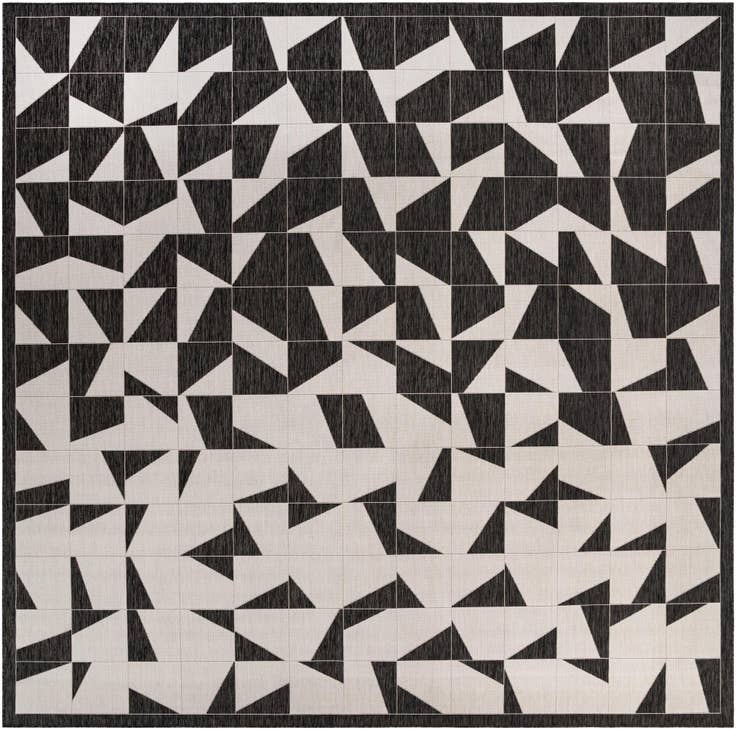 Detail image of 13' x 13' Easy-Clean Modern Indoor / Outdoor Square Rug