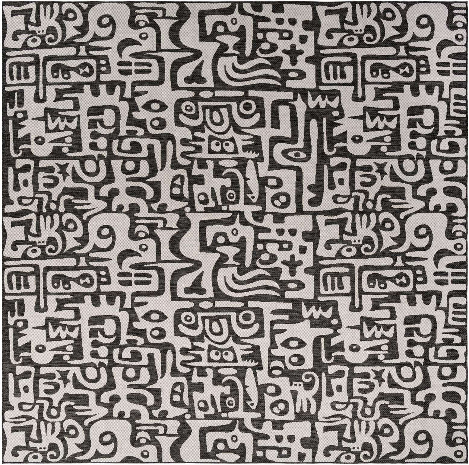 13' x 13' Easy-Clean Modern Indoor / Outdoor Square Rug