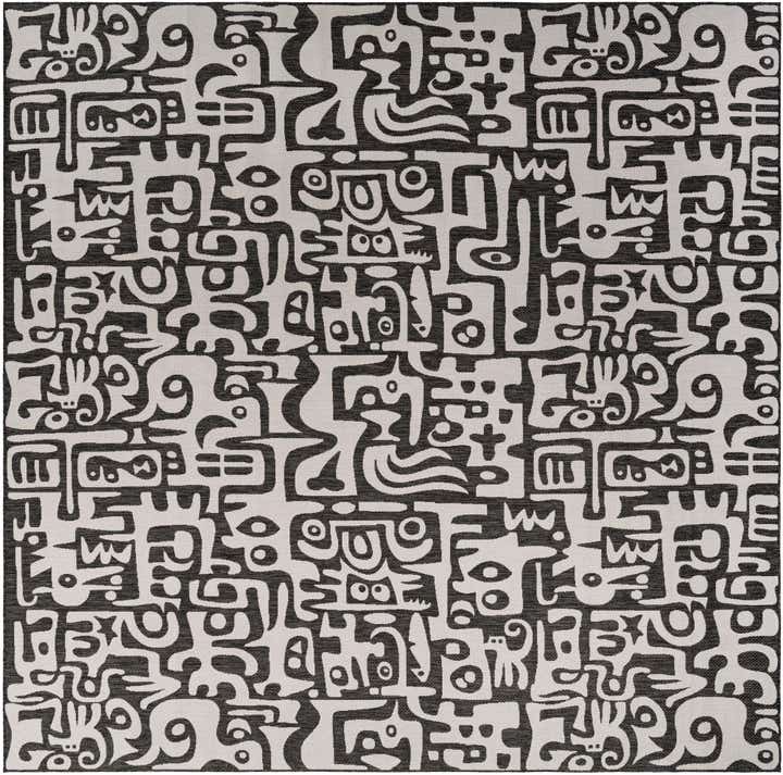 13' x 13' Easy-Clean Modern Indoor / Outdoor Square Rug