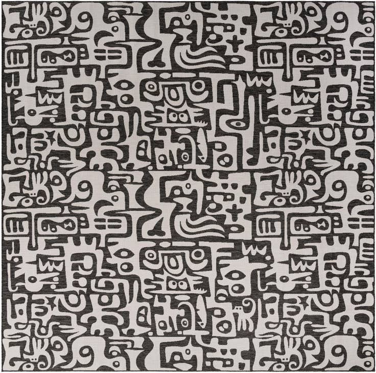 Detail image of 13' x 13' Easy-Clean Modern Indoor / Outdoor Square Rug