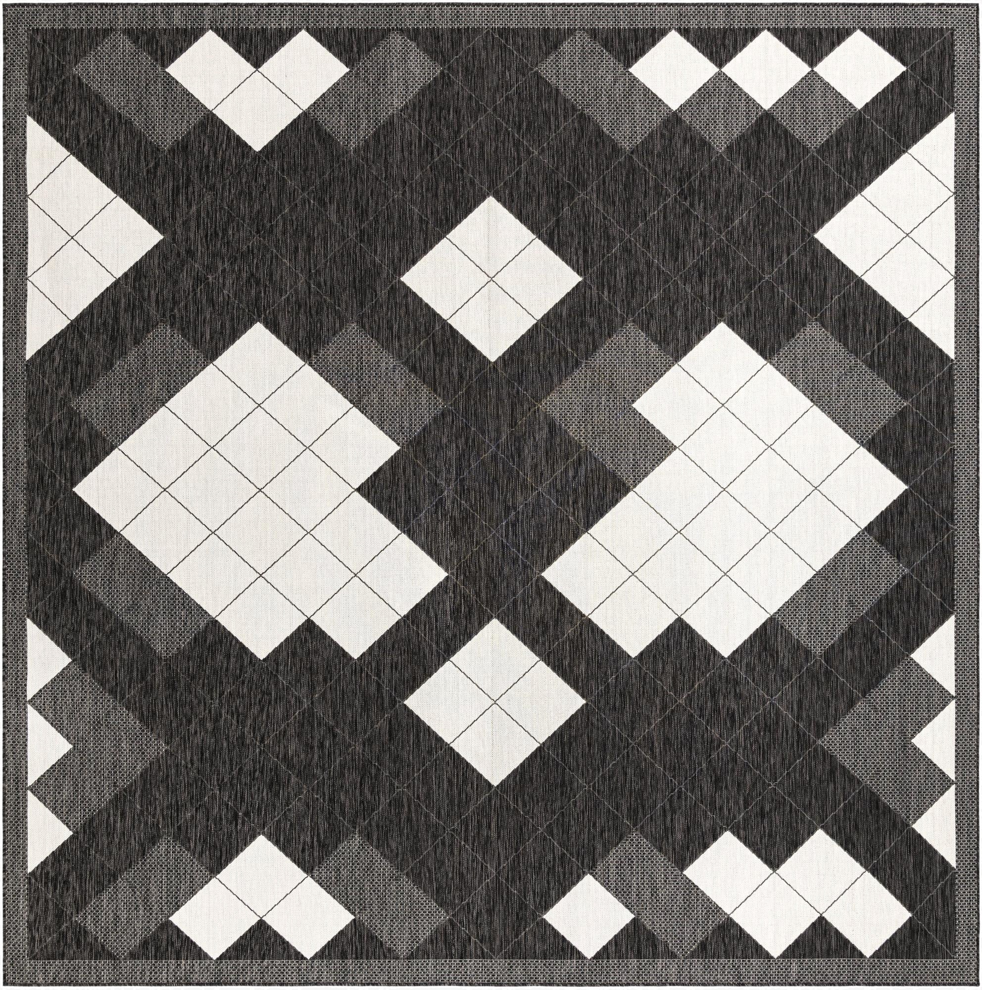 12' x 12'  Washable Modern Indoor / Outdoor Square Rug