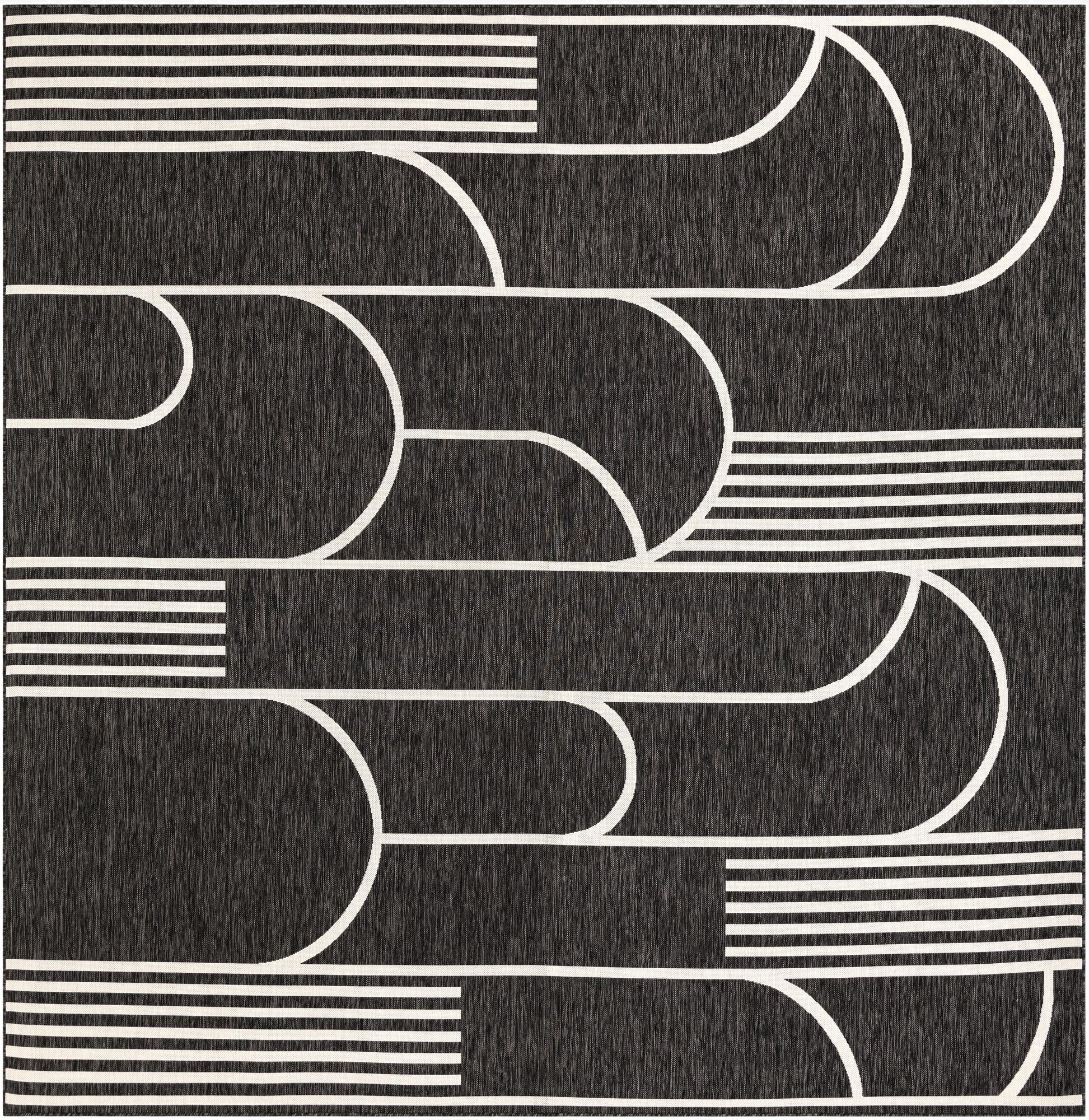 12' x 12'  Washable Modern Indoor / Outdoor Square Rug