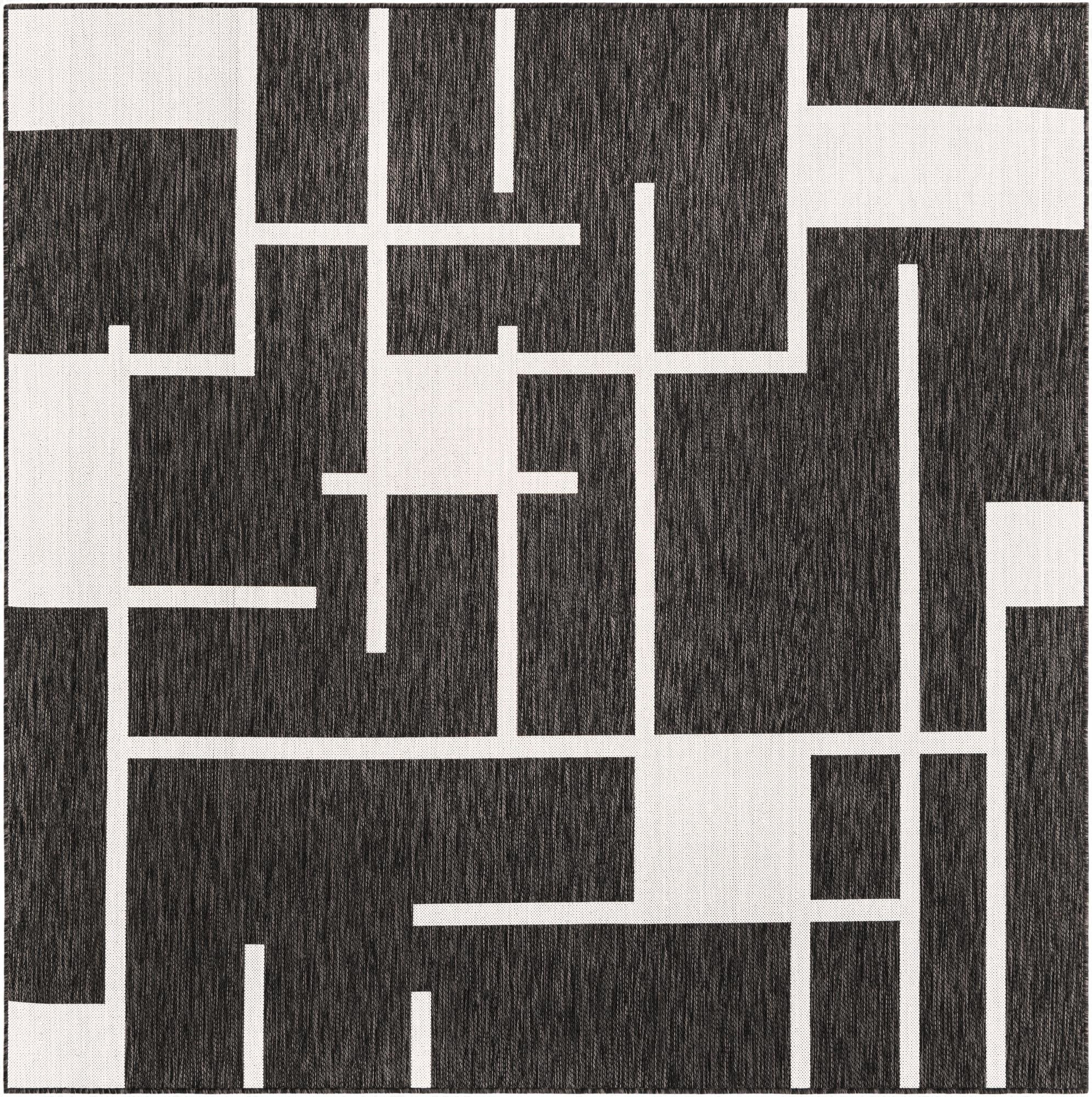7' 10 x 7' 10  Washable Modern Indoor / Outdoor Square Rug