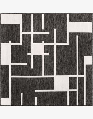 7' 10 x 7' 10 Easy-Clean Modern Indoor / Outdoor Square Rug