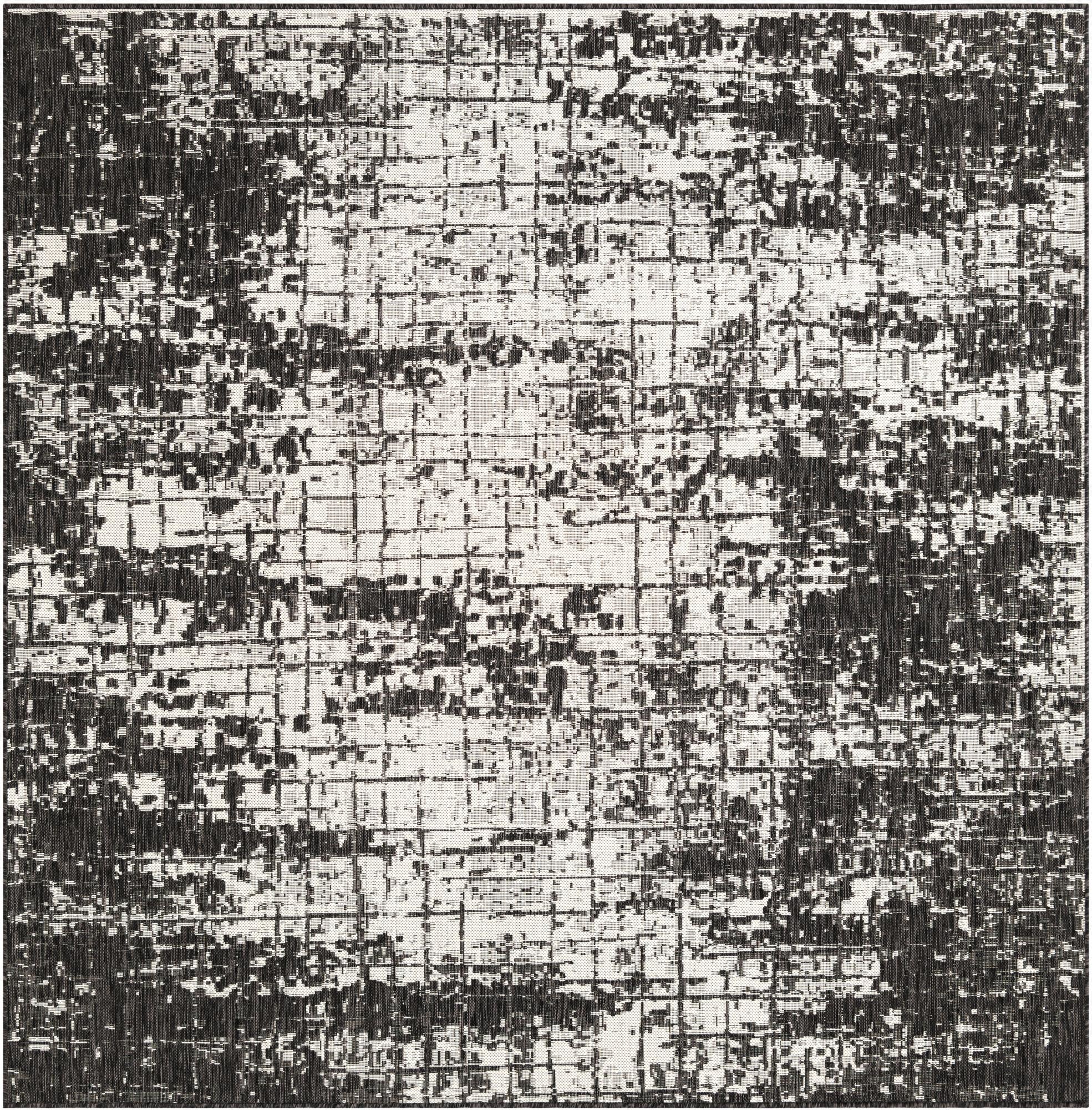 7' 10 x 7' 10  Washable Modern Indoor / Outdoor Square Rug