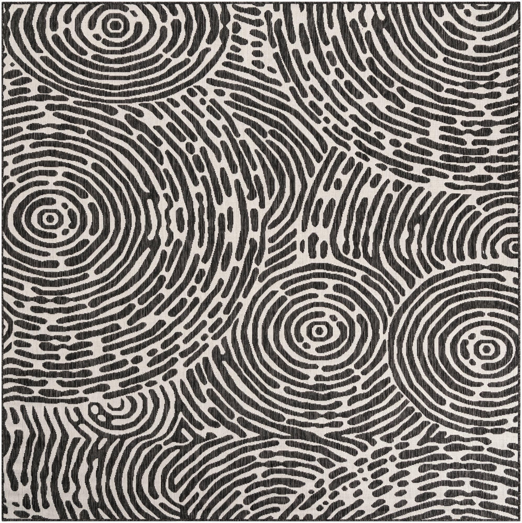 7' 10 x 7' 10  Washable Modern Indoor / Outdoor Square Rug