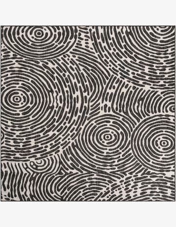 7' 10 x 7' 10 Easy-Clean Modern Indoor / Outdoor Square Rug