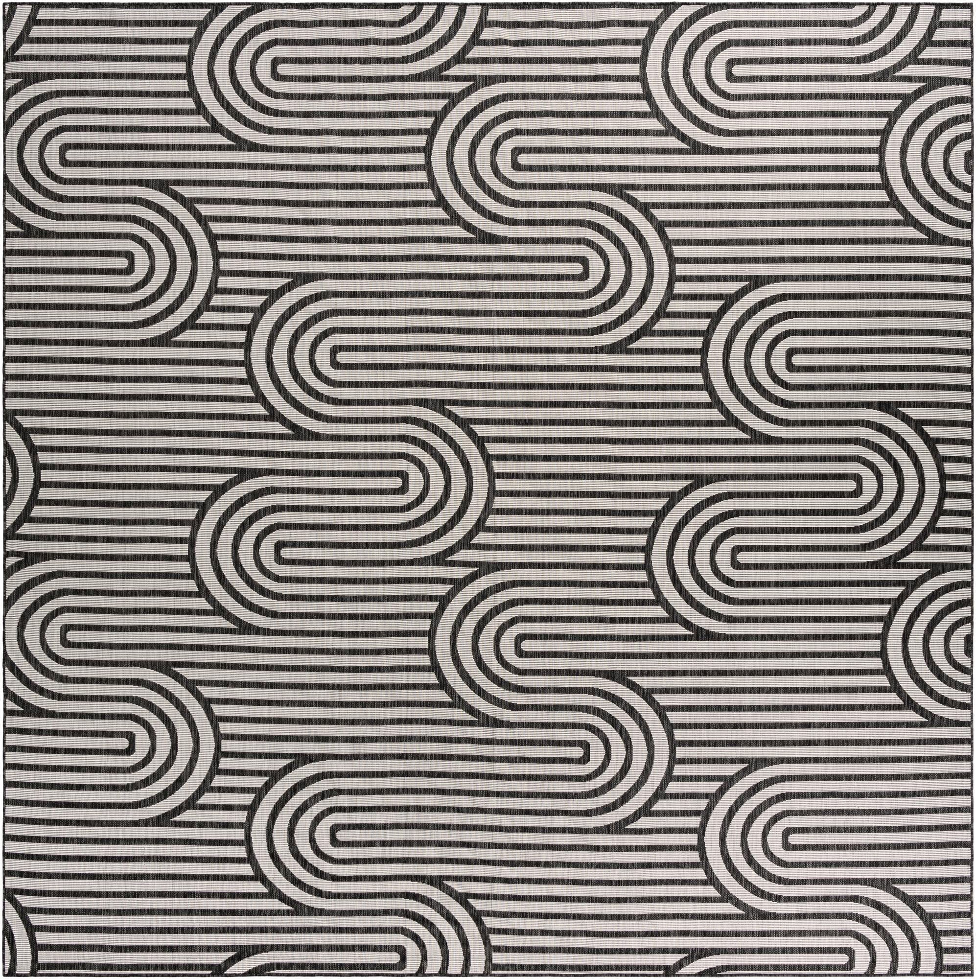 12' x 12'  Washable Modern Indoor / Outdoor Square Rug
