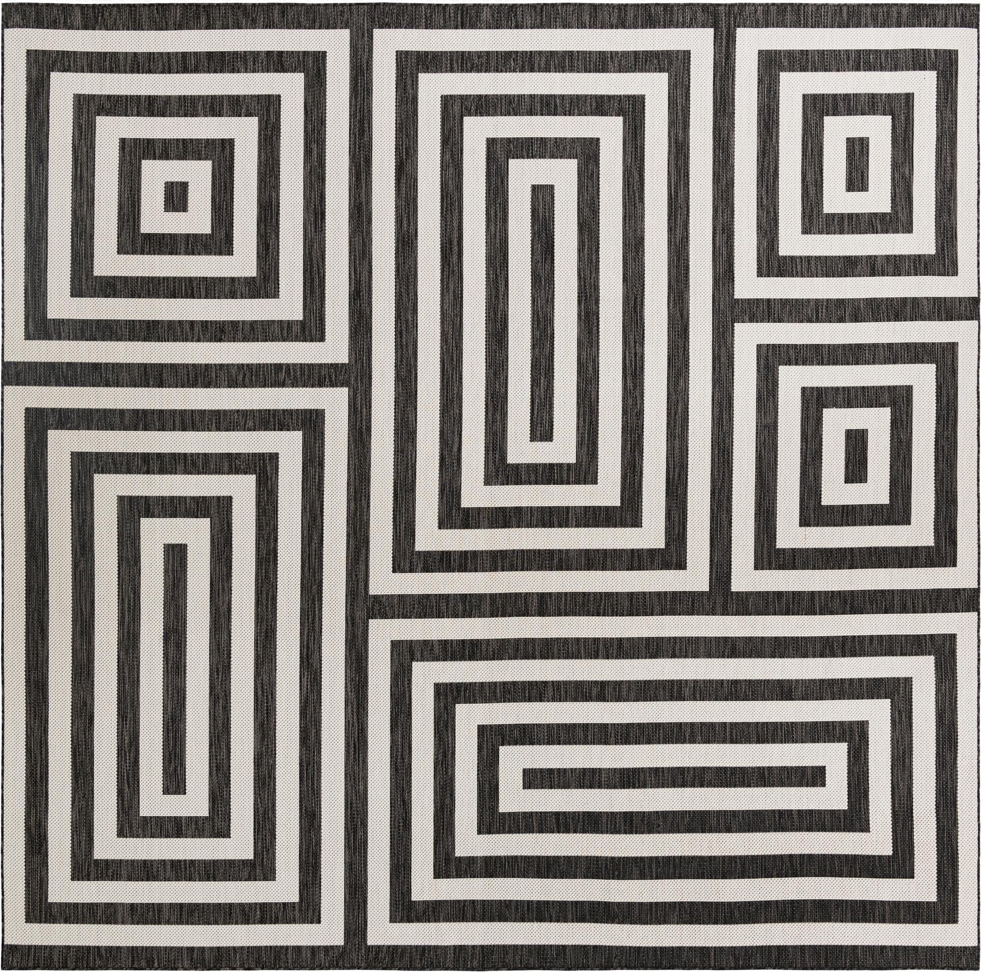12' x 12'  Washable Modern Indoor / Outdoor Square Rug