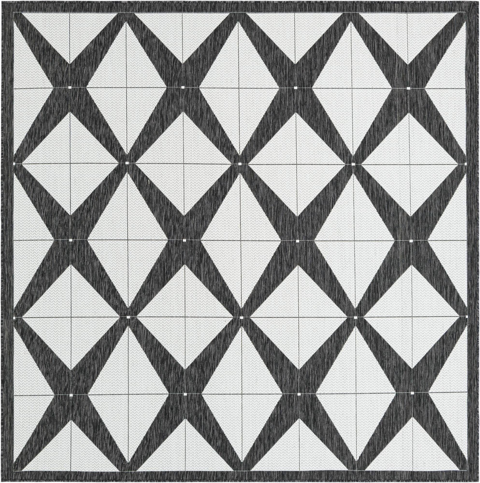 7' 10 x 7' 10  Washable Modern Indoor / Outdoor Square Rug