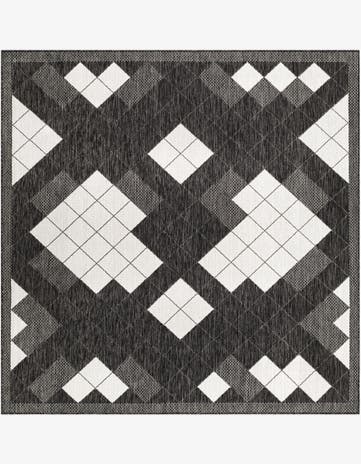 7' 10 x 7' 10 Easy-Clean Modern Indoor / Outdoor Square Rug