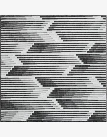 7' 10 x 7' 10 Easy-Clean Modern Indoor / Outdoor Square Rug