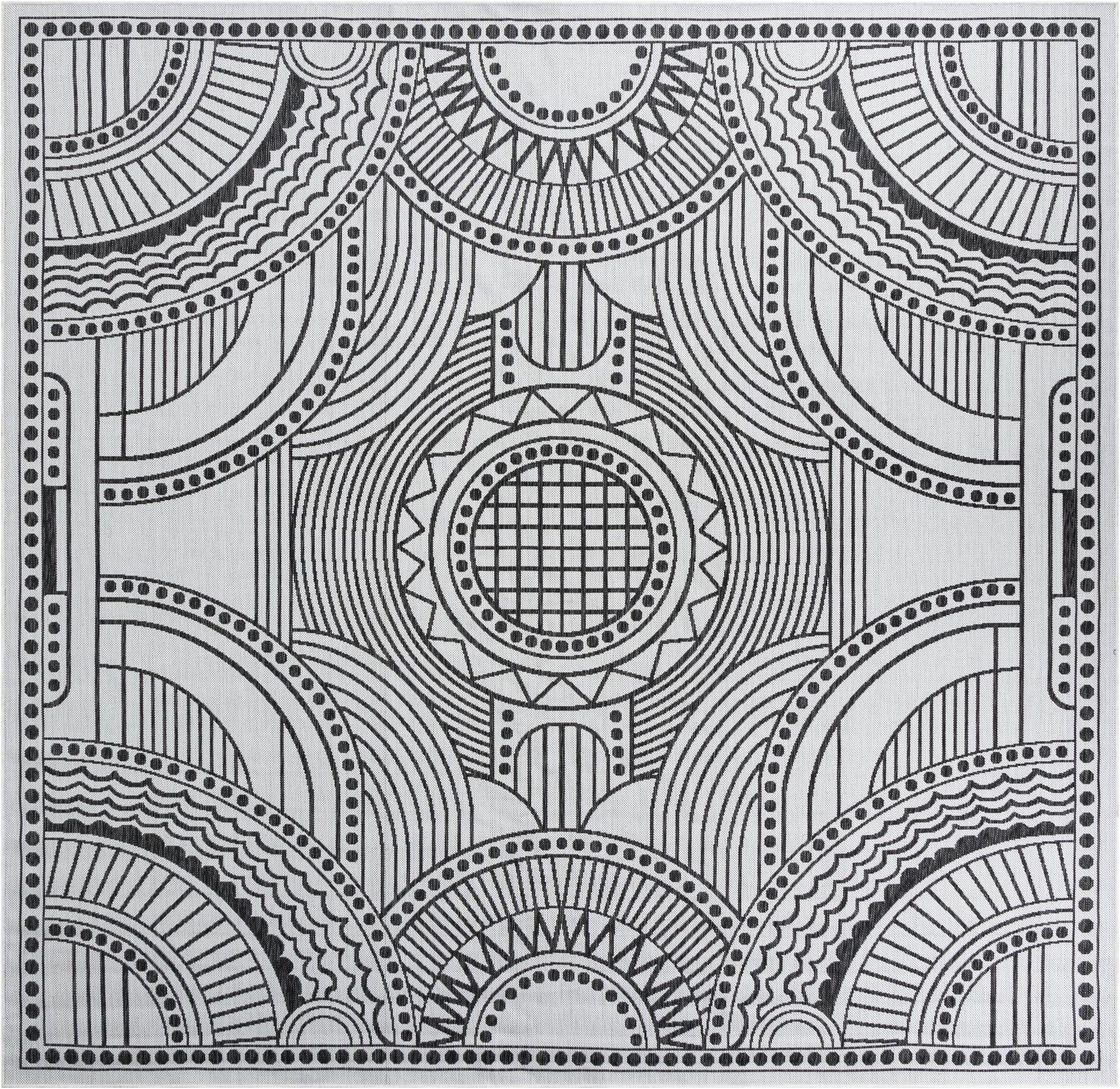 10' x 10' Easy-Clean Traditional Indoor / Outdoor Square Rug