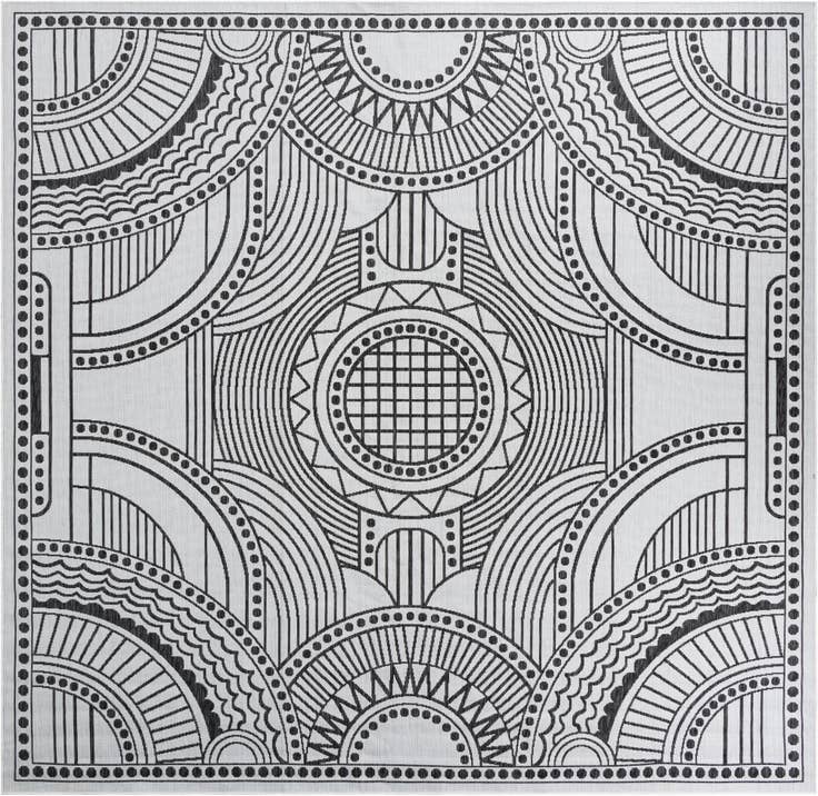 Detail image of 10' x 10' Easy-Clean Traditional Indoor / Outdoor Square Rug