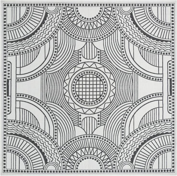 Detail image of 12' x 12' Easy-Clean Traditional Indoor / Outdoor Square Rug