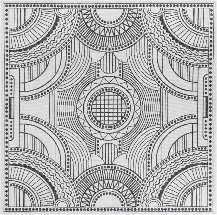 Detail image of 7' 10 x 7' 10 Easy-Clean Traditional Indoor / Outdoor Square Rug
