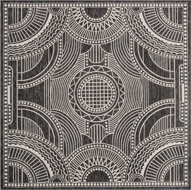 Detail image of 10' x 10' Easy-Clean Traditional Indoor / Outdoor Square Rug