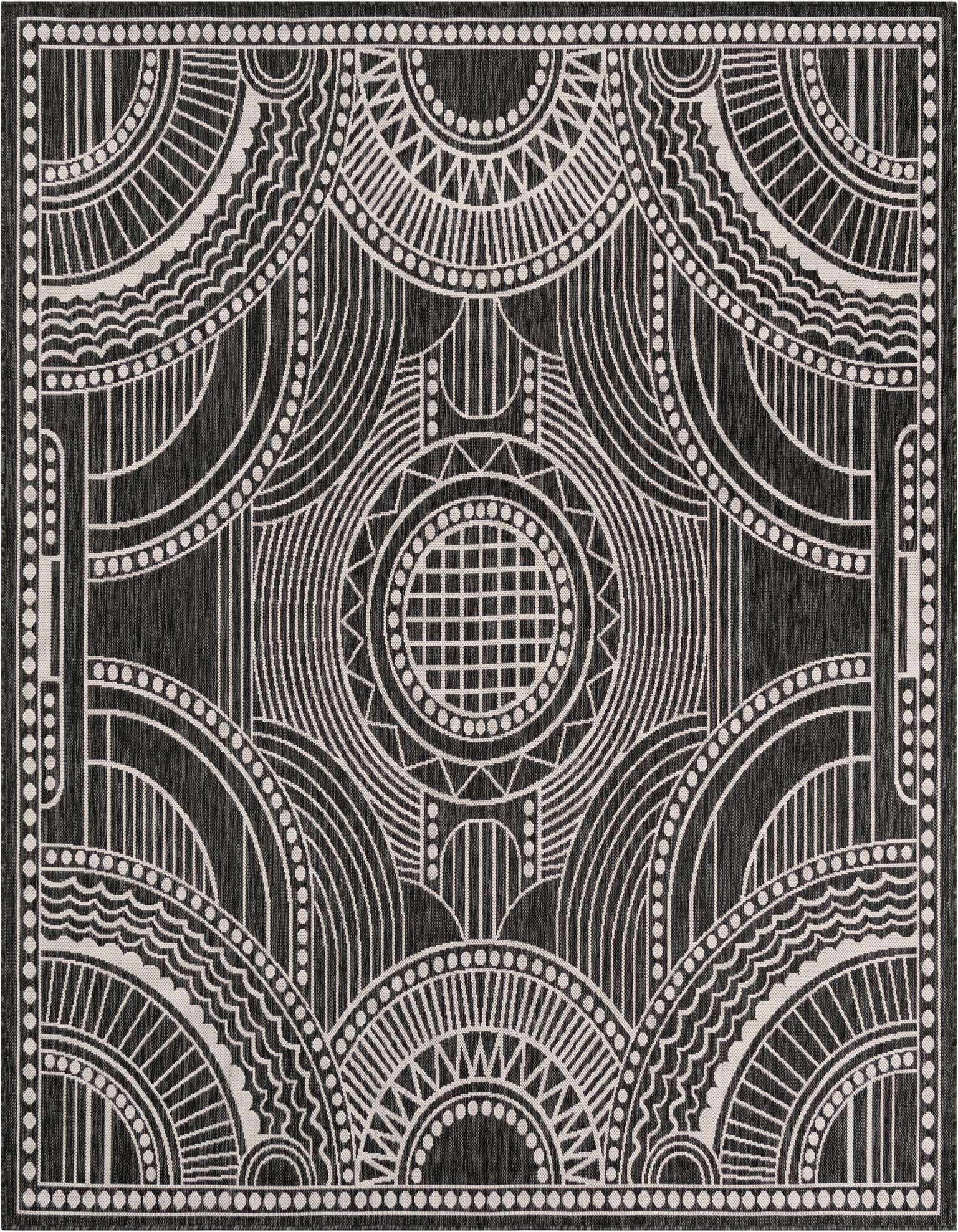 7' 10 x 7' 10 Easy-Clean Traditional Indoor / Outdoor Square Rug