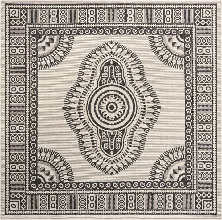 10' x 10' Easy-Clean Traditional Indoor / Outdoor Square Rug