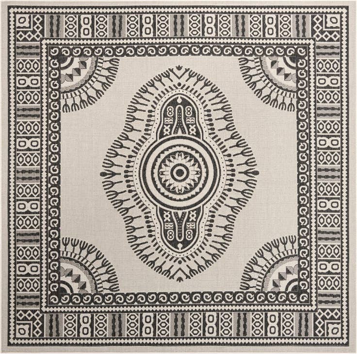 Detail image of 10' x 10' Easy-Clean Traditional Indoor / Outdoor Square Rug